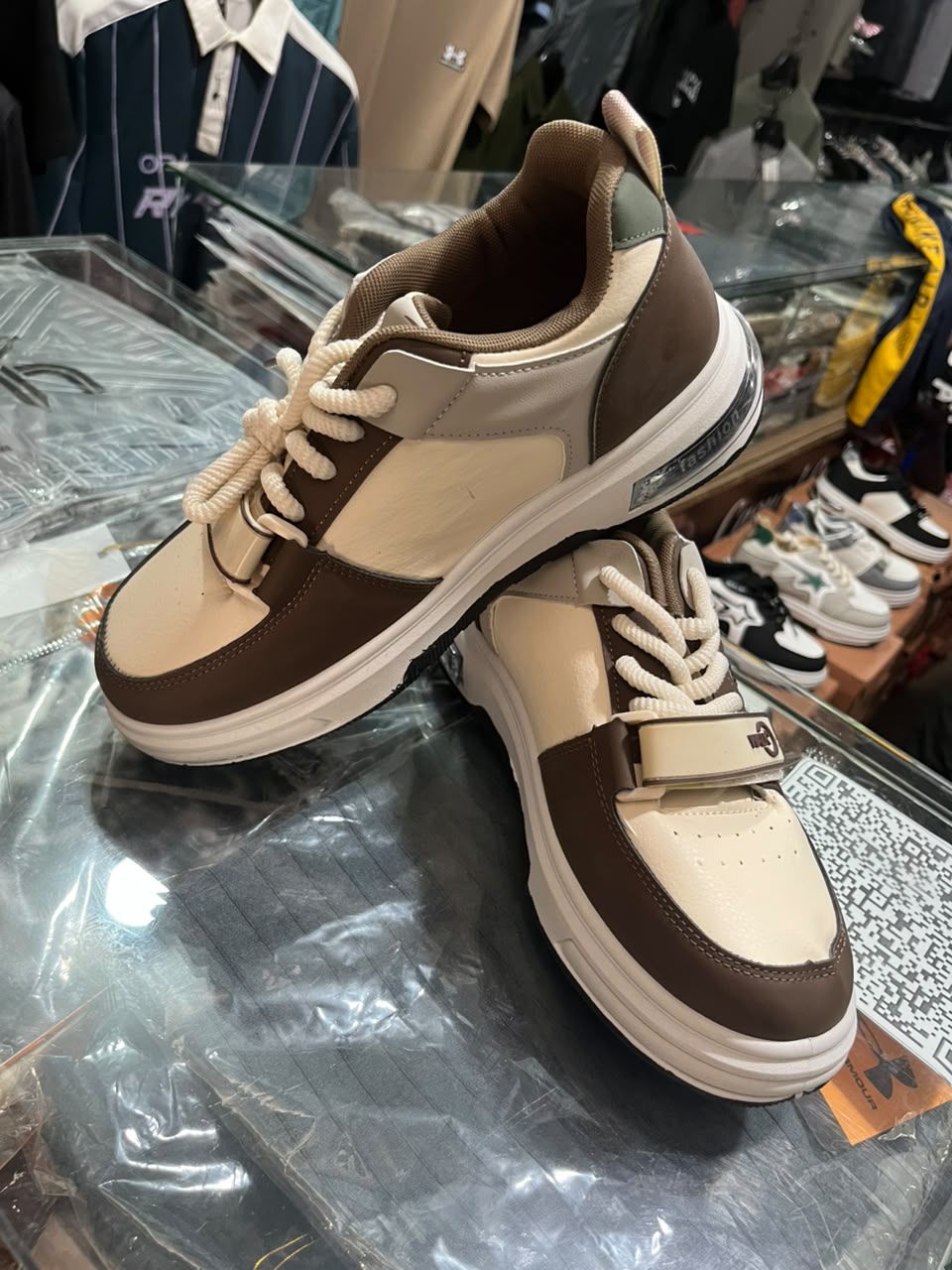 AJ Collection H WALK – Cream & Brown Casual Sneakers 8312