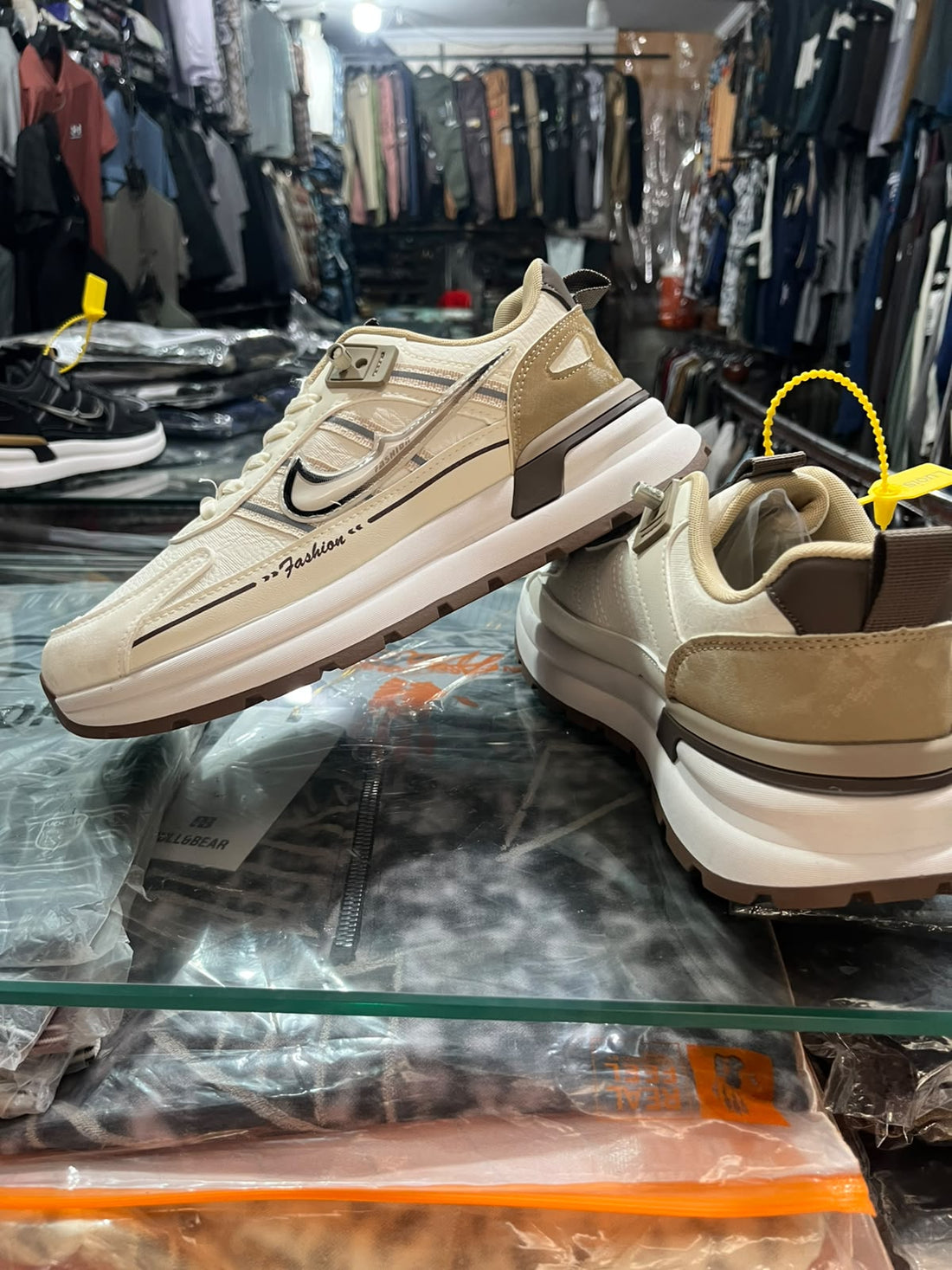 AJ Collection Comfort Flex – Beige & Brown Sports Sneakers7611