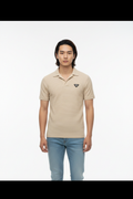 Beige Ribbed Polo