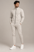 Beige scuba tracksuit on male model