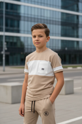 Beige White Pocket Tracksuit
