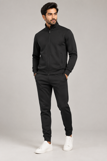 Black scuba tracksuit on male model