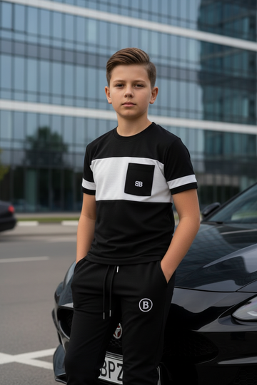 Black White Kids Tracksuit