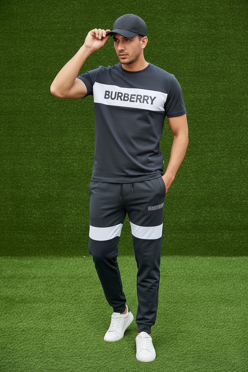 Charcoal Grey Burberry Tracksuit