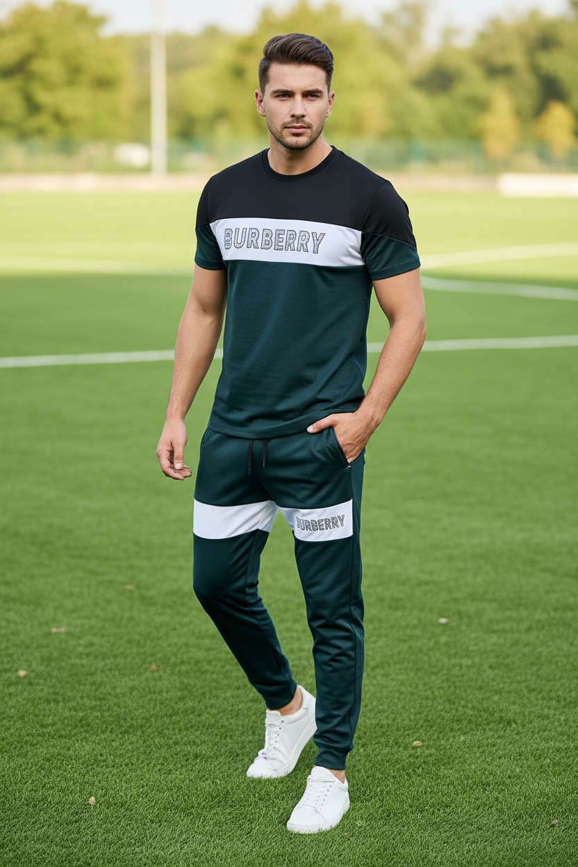 Dark Green Burberry Tracksuit