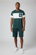 Dark Green Colorblock Suit on Model