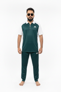 Dark Green White Tracksuit Front