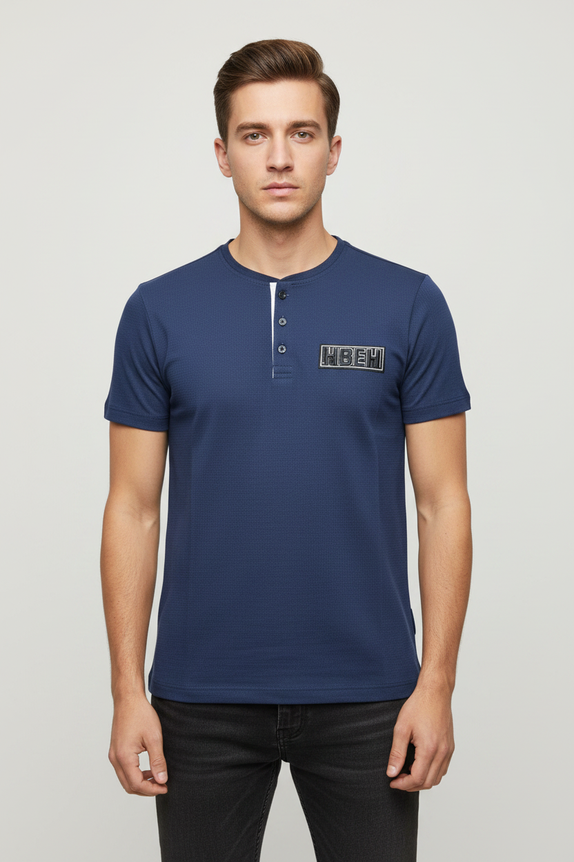 Light Sky Blue Tee on Model
