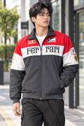 Ferrari jacket on Korean model - streetwear style
