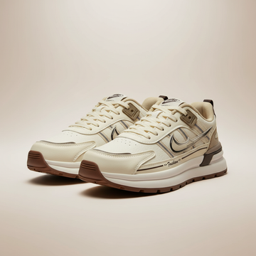 AJ Collection Comfort Flex – Beige & Brown Sports Sneakers7611
