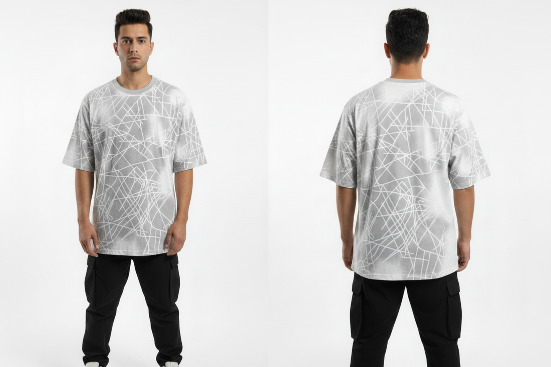 Blue Tie-Dye Balenciaga T-Shirt – Front & Back
