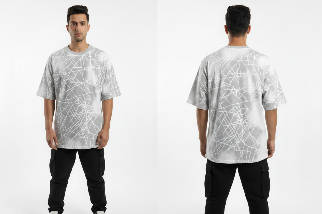Gray Graffiti Web T-Shirt – Front & Back