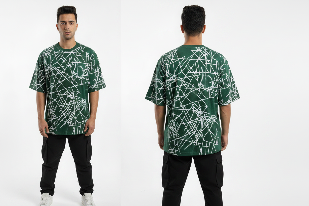 Green Graffiti Web T-Shirt – Front & Back