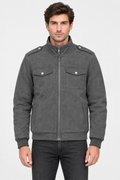 Grey jacket model shot