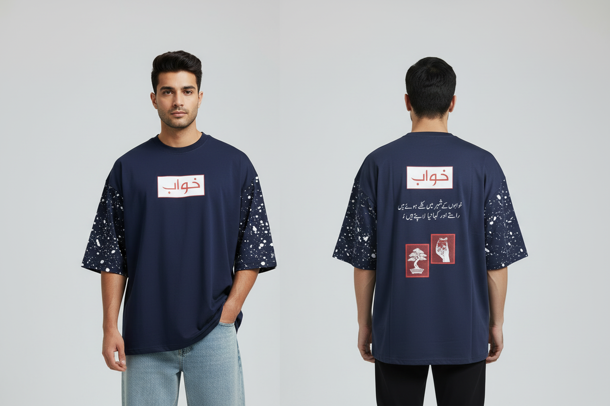 Khwaab T-Shirt Front & Back on Models