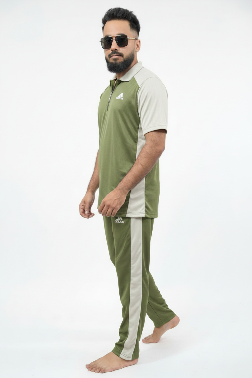 Light Green White Tracksuit Side