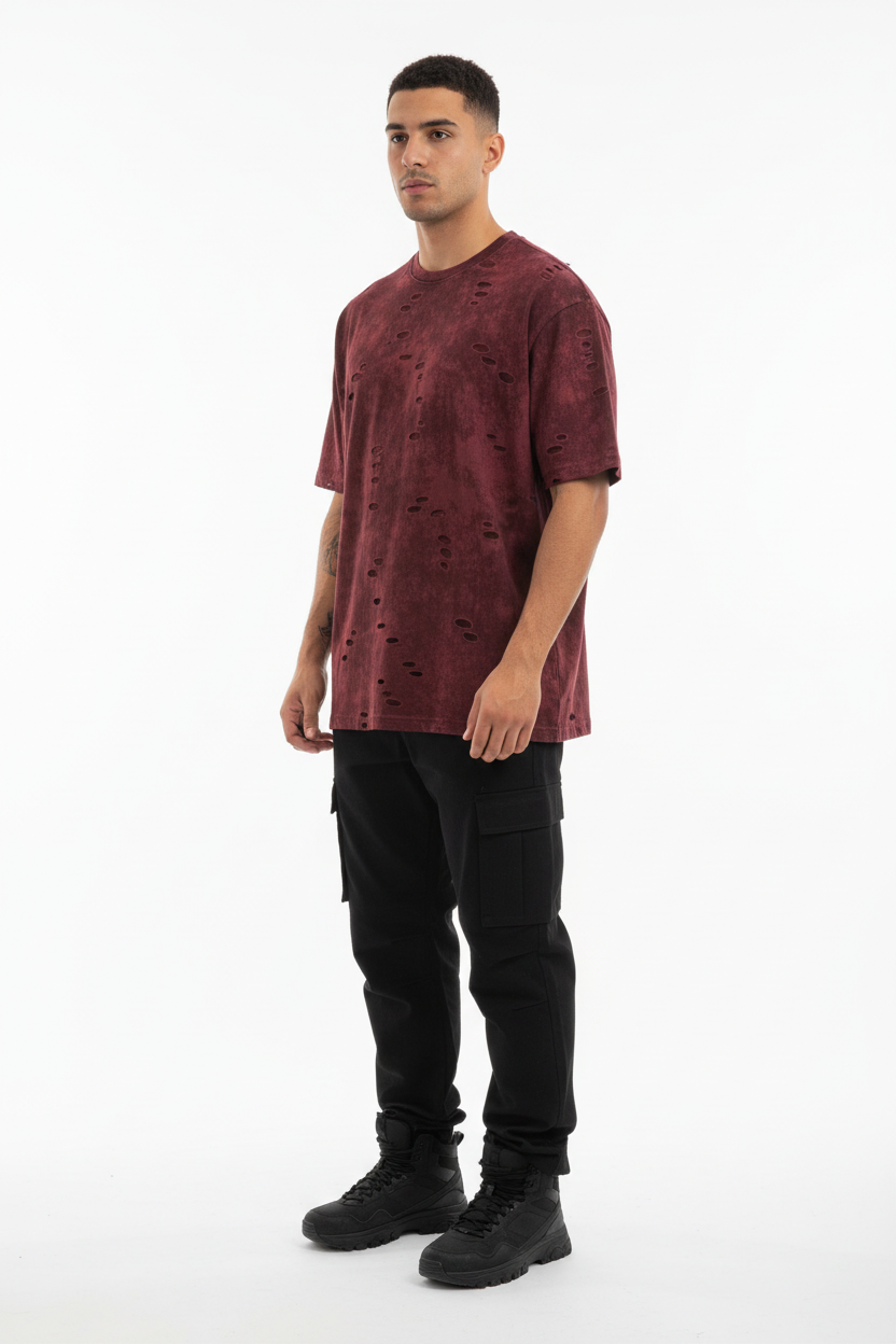 Maroon Distressed