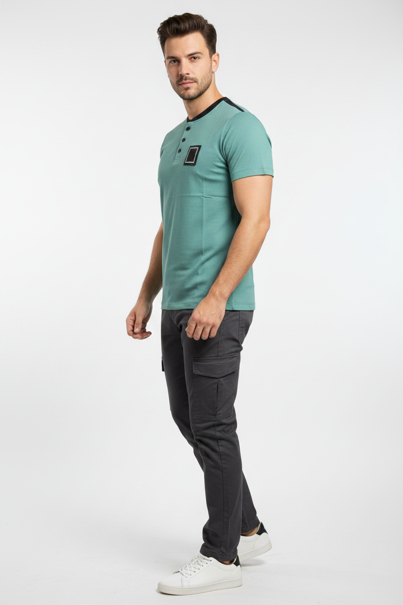 Mint Green Tee on Model