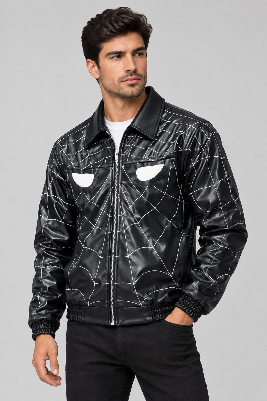 Model par Spider-Man jacket