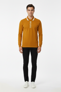 Mustard Full Sleeve Polo No Cuff
