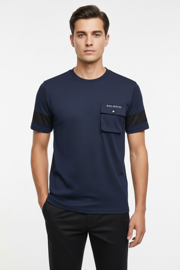 Navy Blue Balmain Double Pocket