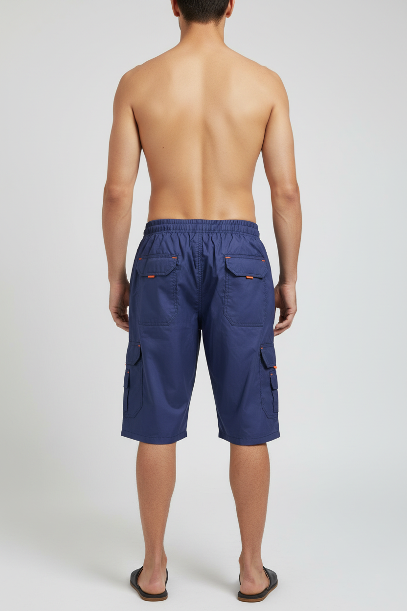 Navy Blue Cargo Niker - Back View