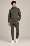 Olive green scuba tracksuit on male model