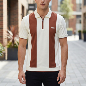 AJ Men’s Panel Polo Shirt – Dual Color Design