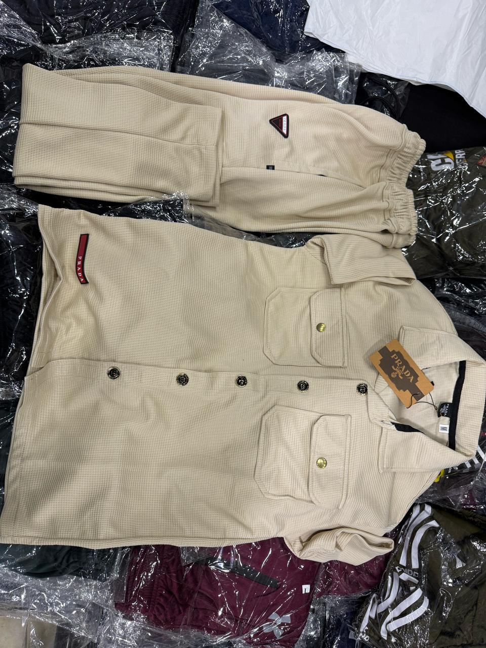 White Half Sleeve Co-ord Set on Model