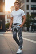 Silver Gray Track Pants