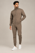 Taupe brown scuba tracksuit on male model