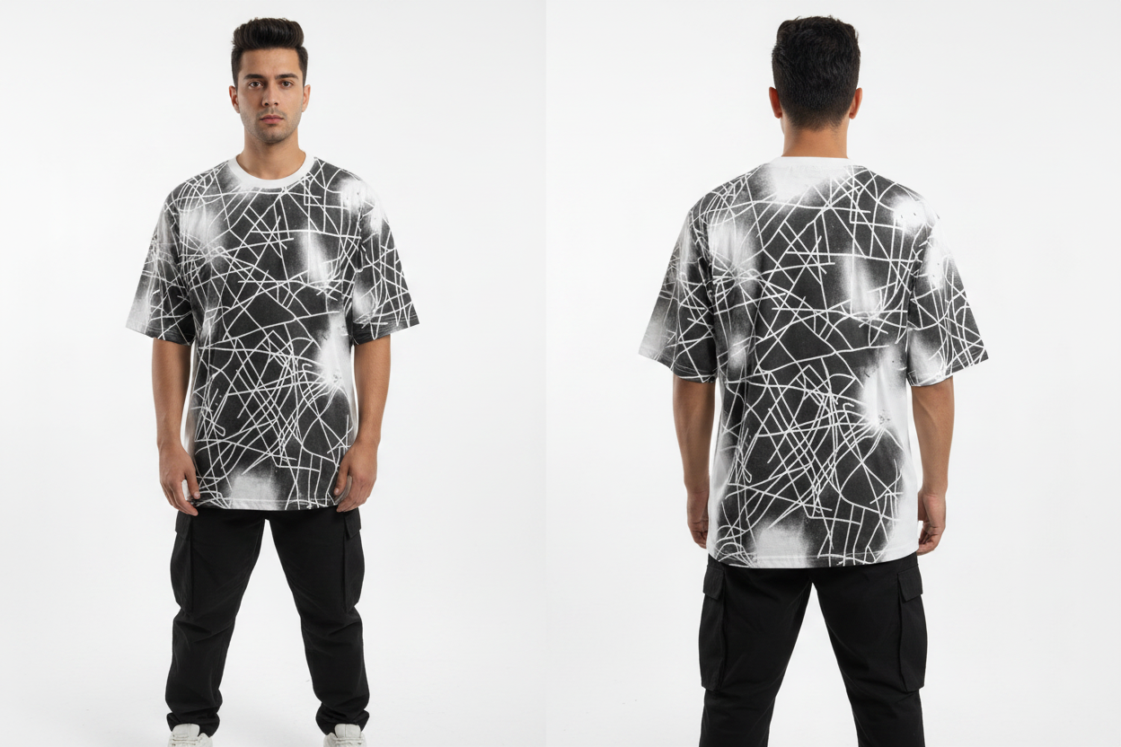 White Graffiti Web T-Shirt – Front & Back
