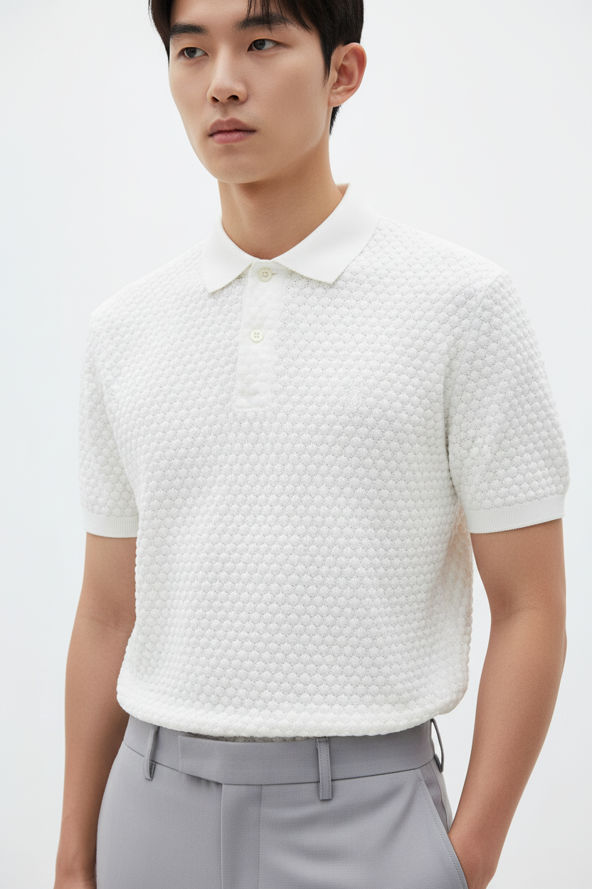 White Popcorn Polo