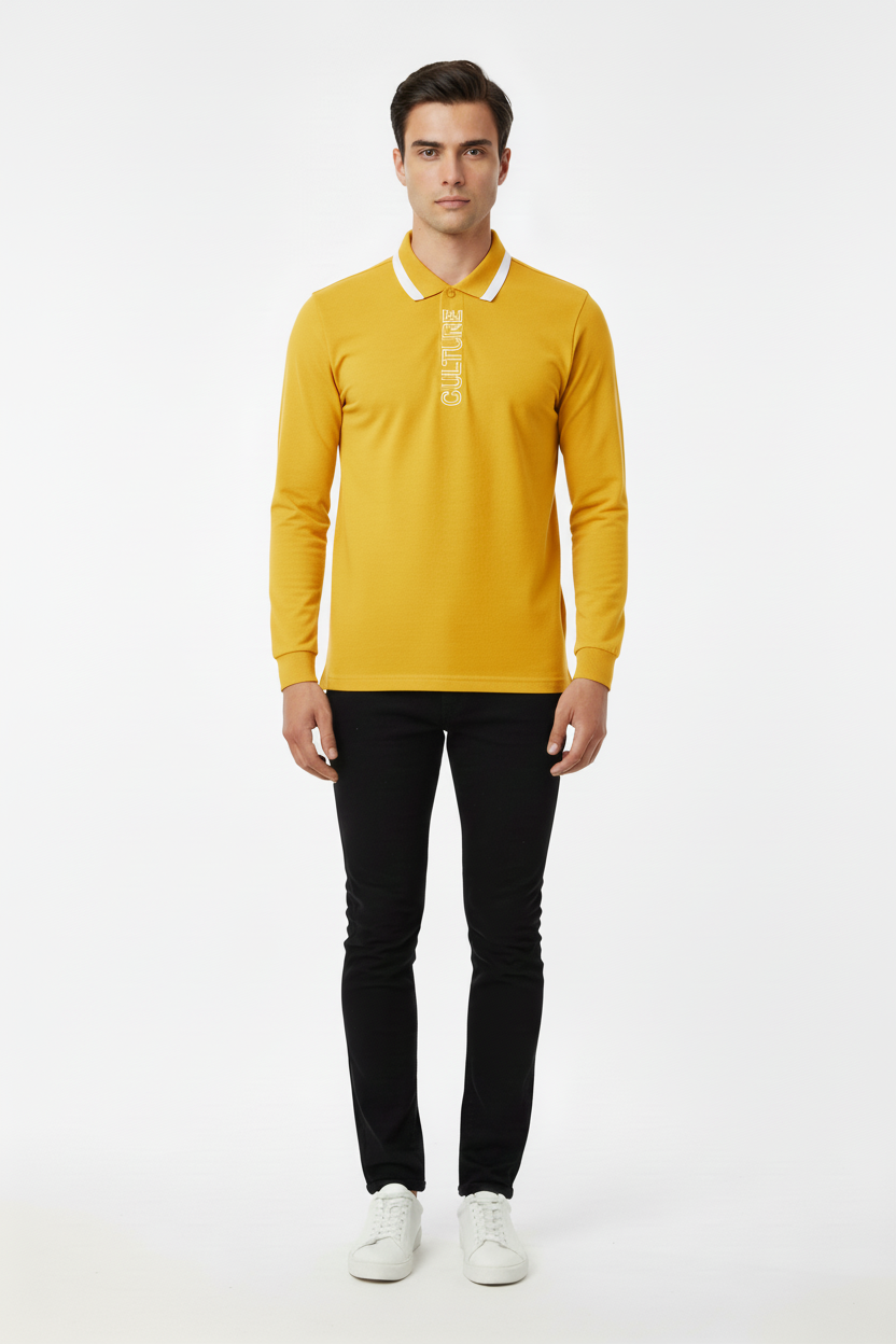 Yellow Full Sleeve Polo